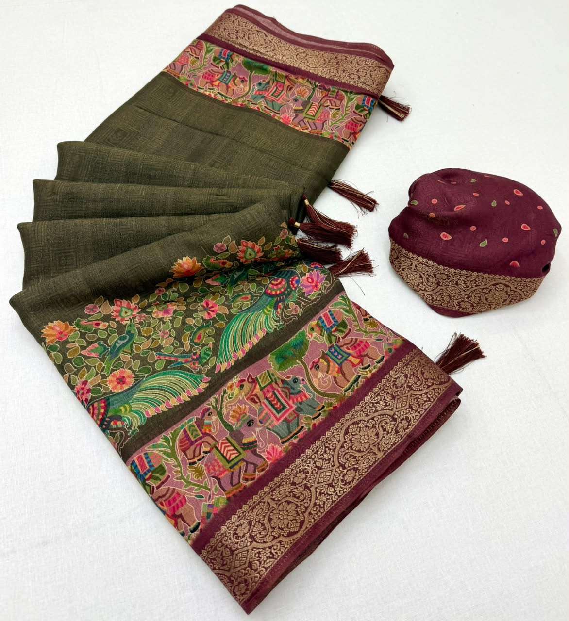 RajMata Series Aahana Soft Nylon Viscous fabric Multicolor Direct Print on saree wholesale in surat